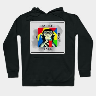 Smoking monkey - Gray rectangle Hoodie